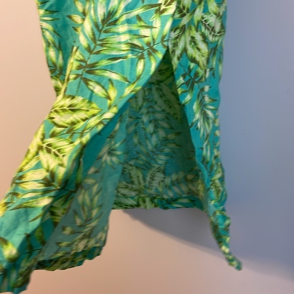 C&C California Tropical Foliage Linen Maxi Skirt Side Slits size L - Picture 7 of 15